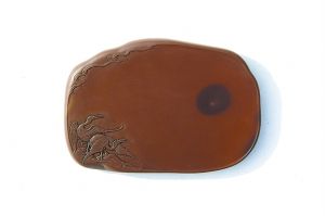 宋坑一片红《鹤舞朝阳砚》 宋坑一片红《鹤舞朝阳砚》