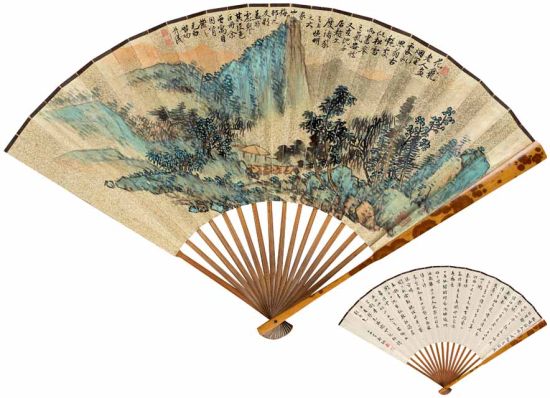 lot0339 启功、寿石工 青绿山水、小楷七言诗 嘉德四季第41期拍卖会 lot0339 启功、寿石工 青绿山水、小楷七言诗 嘉德四季第41期拍卖会